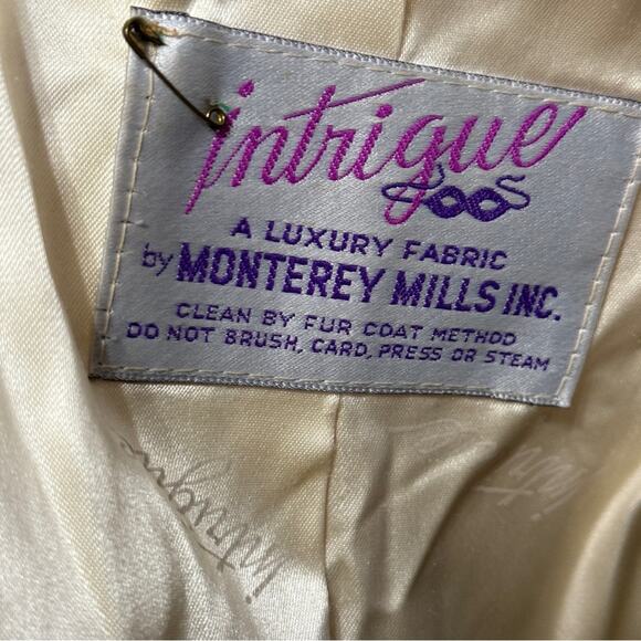 Intrigue Vintage Faux Fur Coat Ivory/Champagne Size 13-14 - Picture 8 of 12